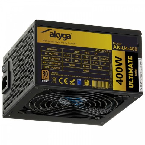 Zasilacz ATX AKYGA AK-U4-400 400W 80 PLUS Bronze modularny cichy